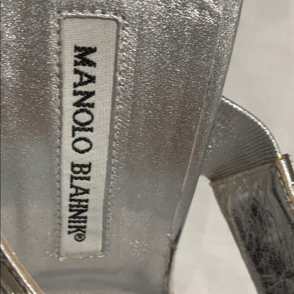 Manolo Blahnik, embellished, leather heels. - Picture 4 of 5